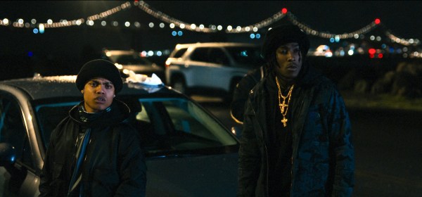 Splash City Reed Shannon as Julian “Juju” Johnson and Quincy “Galaxy” Brooks as Darnell “Dolo” Ferguson in Splash City. Photo Credit: Courtesy of Lionsgate